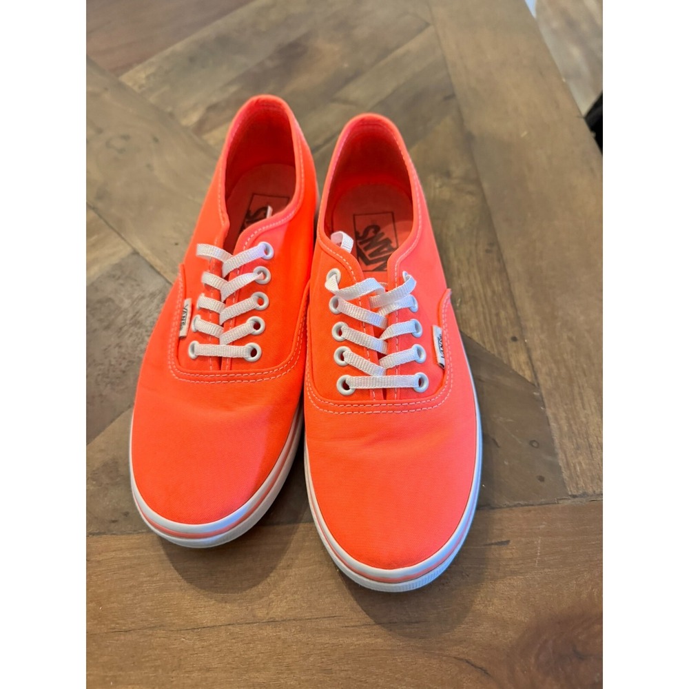 VANS Womens Sneakers Shoes Hot Neon Pink Orange‎ Size 5.5 Lace Low
